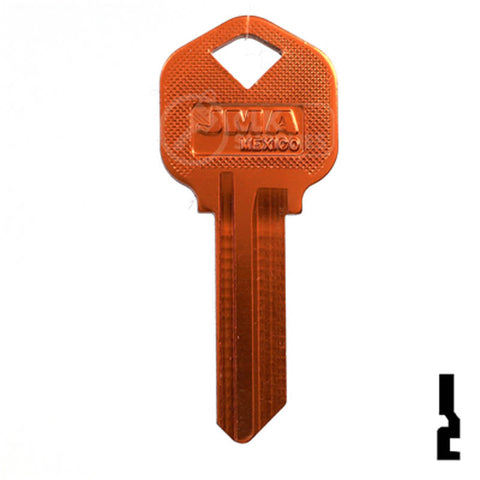 Uncut Aluminum Key Blank | Kwikset KW1 | Orange
