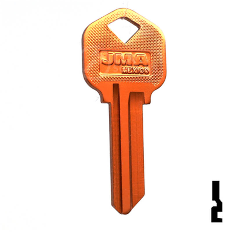 Uncut Aluminum Key Blank | Kwikset KW1 | Orange Residential-Commercial Key JMA USA