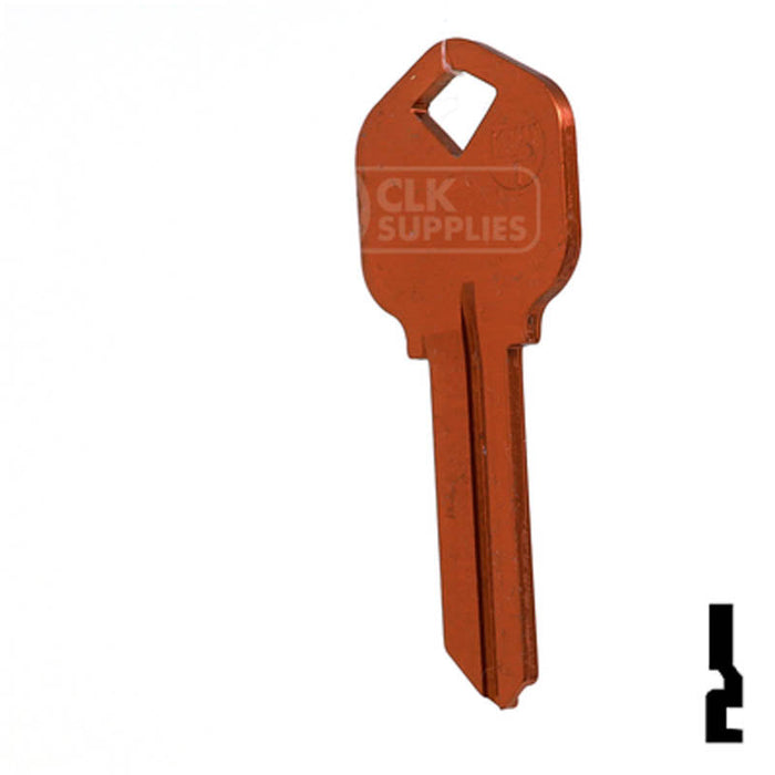 Uncut Aluminum Key Blank | Kwikset KW1 | Orange Residential-Commercial Key JMA USA
