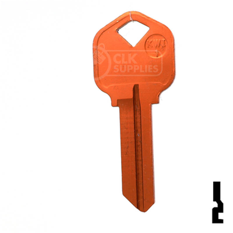 Uncut Aluminum Key Blank | Kwikset KW1 | Orange — CLK Supplies