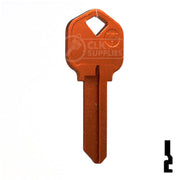 Uncut Aluminum Key Blank | Kwikset KW1 | Orange Residential-Commercial Key JMA USA