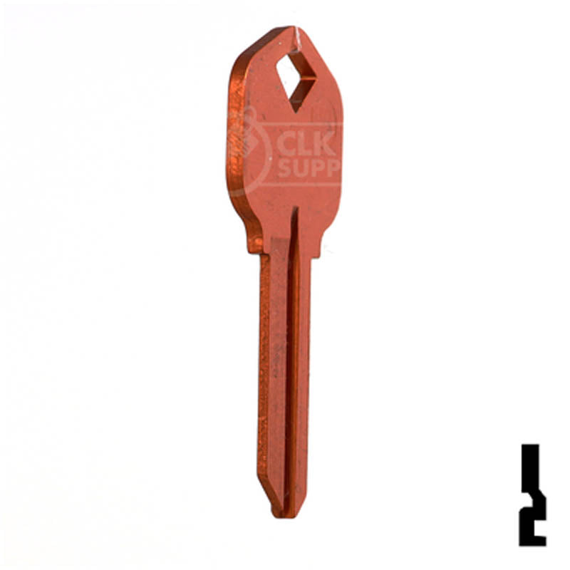 Uncut Aluminum Key Blank | Kwikset KW1 | Orange — CLK Supplies