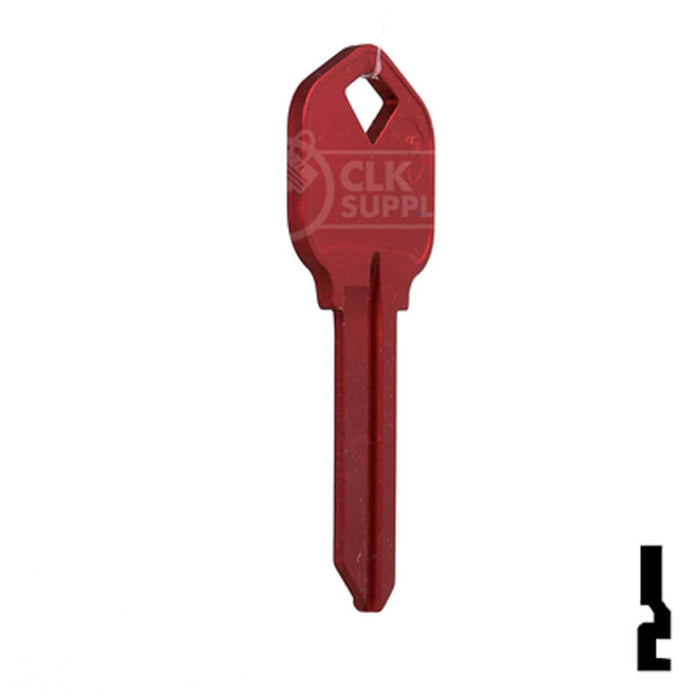 Uncut Aluminum Key Blank | Kwikset KW1 | Red Residential-Commercial Key JMA USA