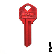 Uncut Aluminum Key Blank | Kwikset KW1 | Red Residential-Commercial Key JMA USA