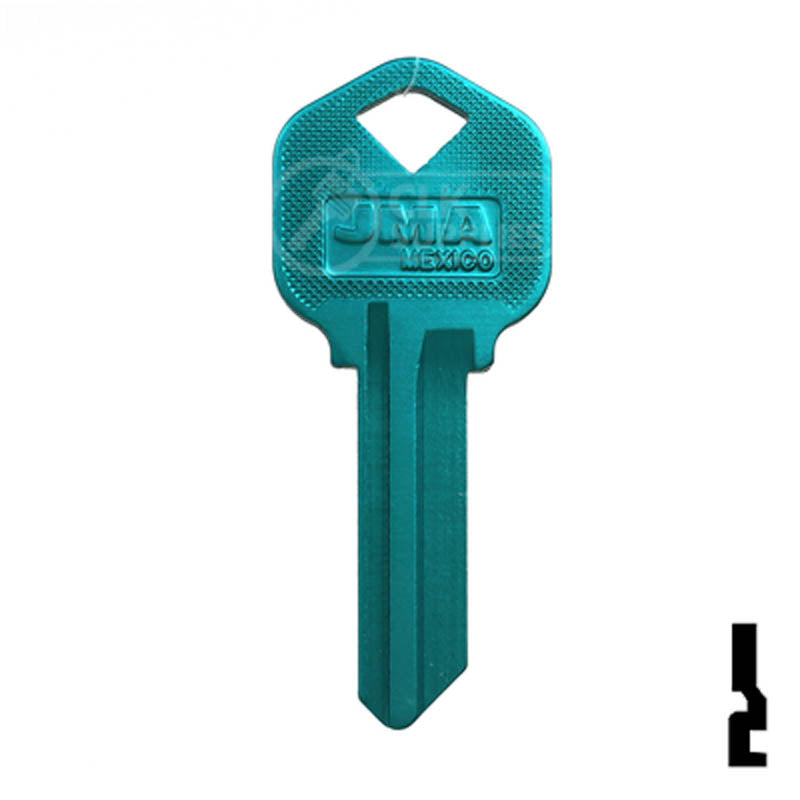 Uncut Aluminum Key Blank | Kwikset KW1 | Turquoise — CLK Supplies