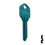 Uncut Aluminum Key Blank | Kwikset KW1 | Turquoise Residential-Commercial Key JMA USA