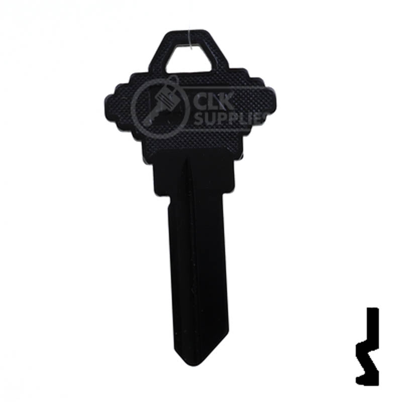 Uncut Aluminum Key Blank | Schlage SC1 | Black — CLK Supplies