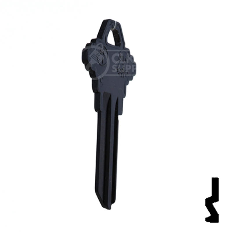 Uncut Aluminum Key Blank | Schlage SC1 | Black — CLK Supplies