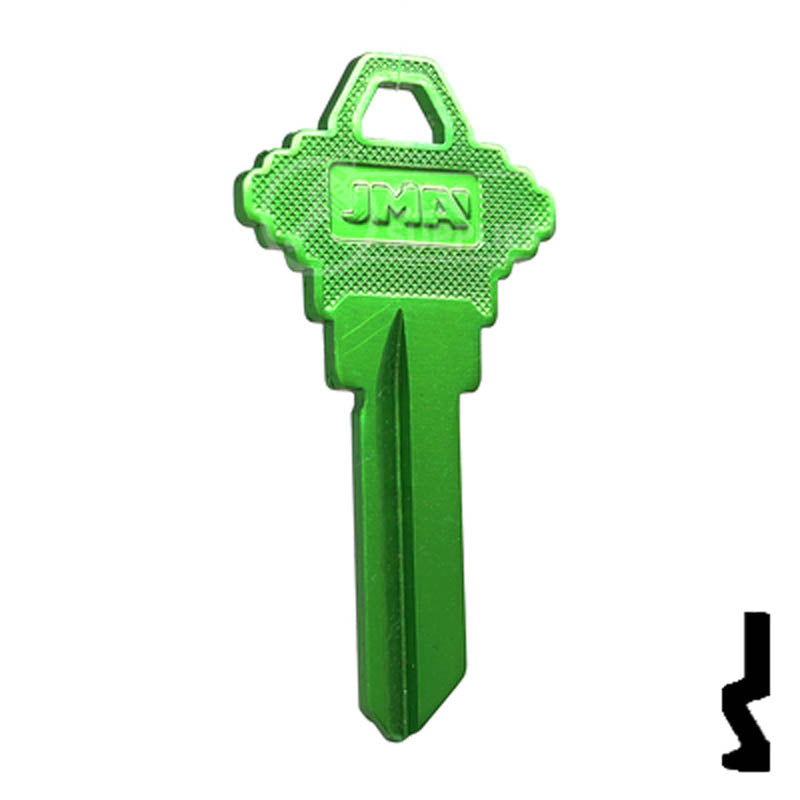 Uncut Aluminum Key Blank | Schlage SC1 | Green — CLK Supplies