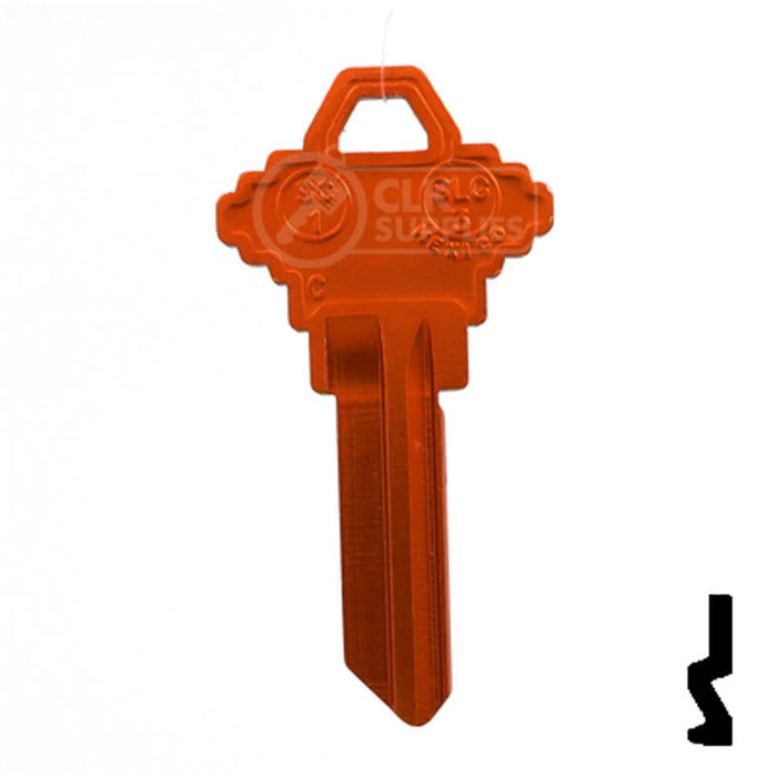 Uncut Aluminum Key Blank | Schlage SC1 | Orange Residential-Commercial Key JMA USA
