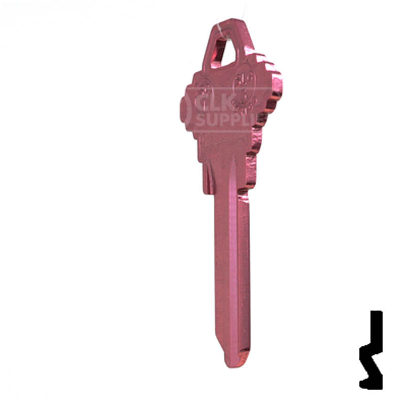 Uncut Aluminum Key Blank | Schlage SC1 | Pink — CLK Supplies