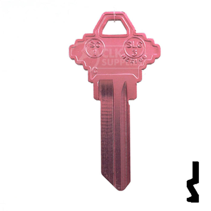 Uncut Aluminum Key Blank | Schlage SC1 | Pink Residential-Commercial Key JMA USA