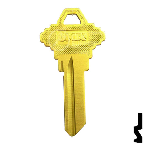 Uncut Aluminum Key Blank | Schlage SC1 | Yellow