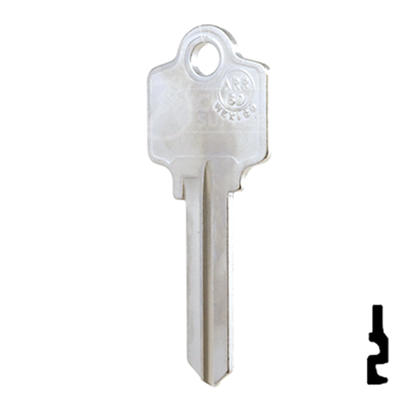 Uncut Key Blank | Arrow | AR3-NP, 6-Pin Residential-Commercial Key JMA USA