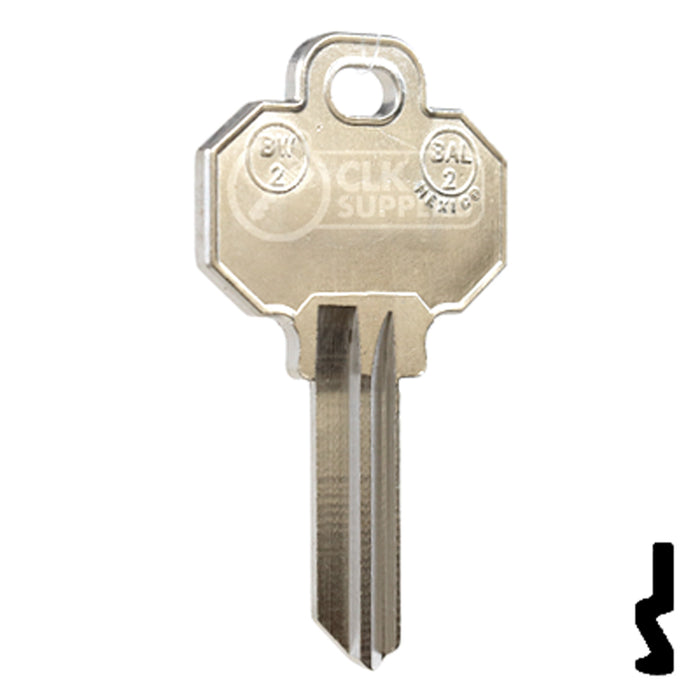 Uncut Key Blank | Baldwin | BW2-NP, 1510, BAL-2 Residential-Commercial Key JMA USA