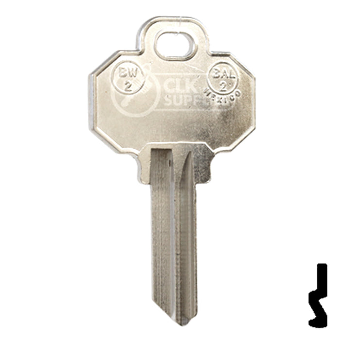 Uncut Key Blank | Baldwin | BW2-NP, 1510, BAL-2 Residential-Commercial Key JMA USA