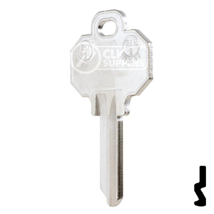 Uncut Key Blank | Baldwin | BW2-NP, 1510, BAL-2 Residential-Commercial Key JMA USA