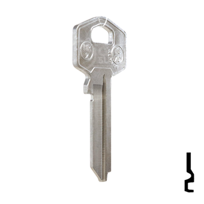 Uncut Key Blank | Harloc, Tesa | TE-7D, HR2 Residential-Commercial Key JMA USA