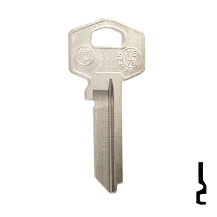 Uncut Key Blank | Harloc, Tesa | TE-7D, HR2 Residential-Commercial Key JMA USA