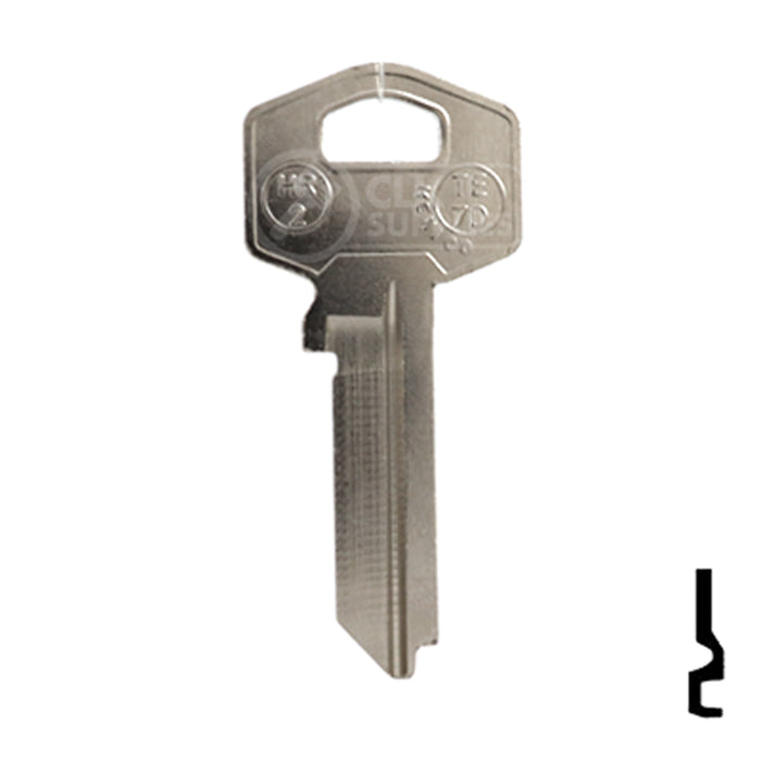 Uncut Key Blank | Harloc, Tesa | TE-7D, HR2 Residential-Commercial Key JMA USA
