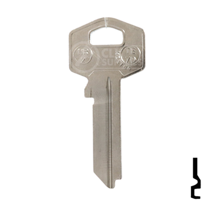 Uncut Key Blank | Harloc, Tesa | TE-7D, HR2 Residential-Commercial Key JMA USA
