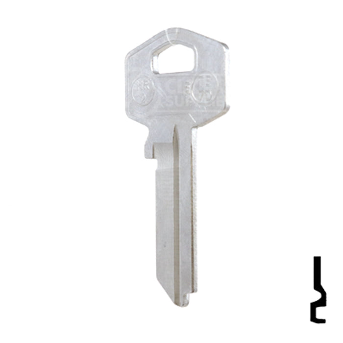 Uncut Key Blank | Harloc, Tesa | TE-7D, HR2 Residential-Commercial Key JMA USA