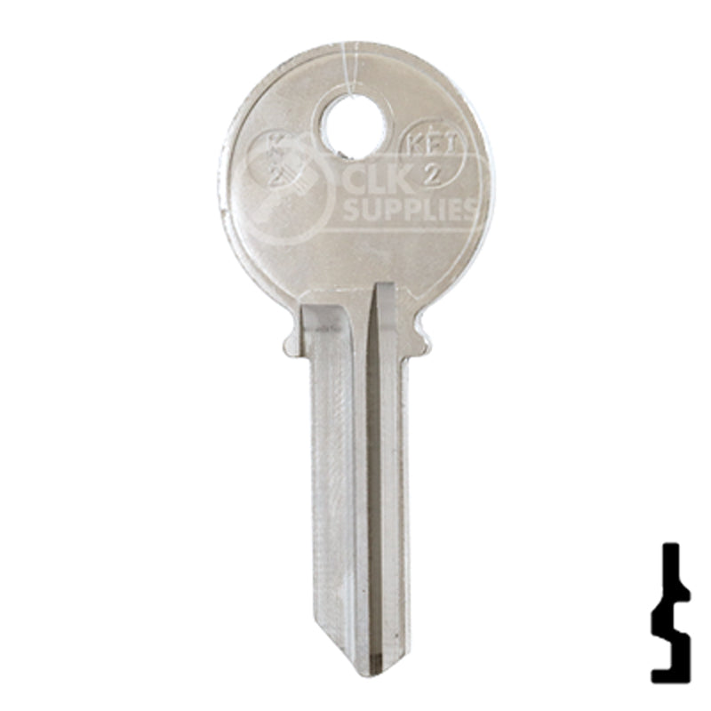 Uncut Key Blank| Keil | K2, 1079B, KEI-2 Residential-Commercial Key JMA USA