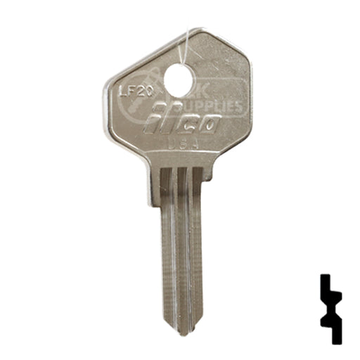 Uncut Key Blank | Lowe & Fletcher | LF20 Residential-Commercial Key Ilco