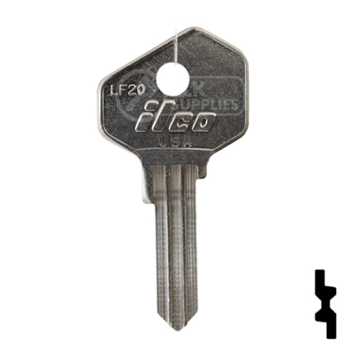 Uncut Key Blank | Lowe & Fletcher | LF20 Residential-Commercial Key Ilco