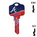 Uncut Key Blank | MLB ATLANTA BRAVES | Choose Keyway Residential-Commercial Key Ilco