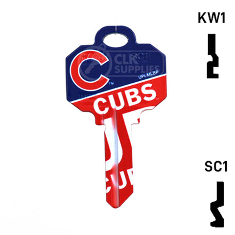 Uncut Key Blank | MLB CHICAGO CUBS | Choose Keyway