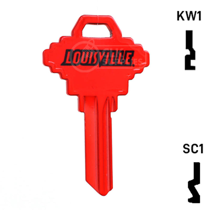 Uncut Key Blank | NCAA Louisville | Choose Keyway Residential-Commercial Key Ilco