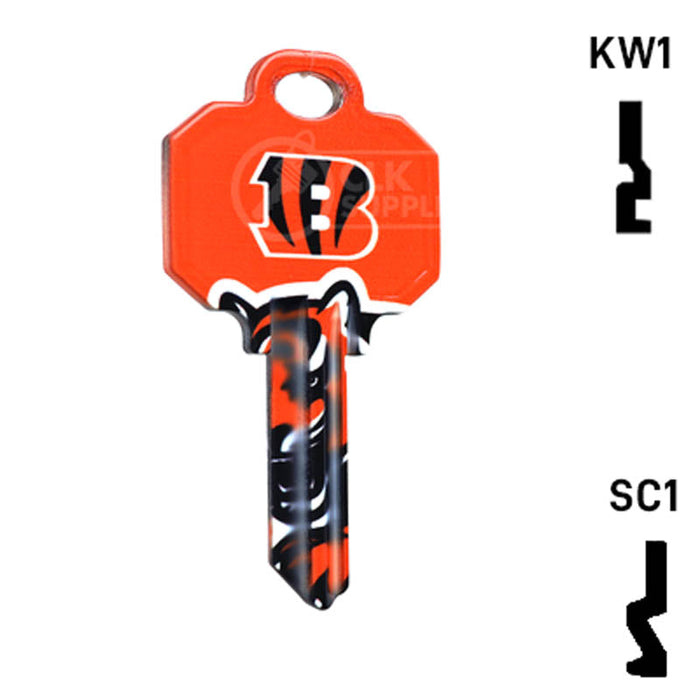 Uncut Key Blank | NFL Cincinnati Bengals | Choose Keyway Residential-Commercial Key Ilco