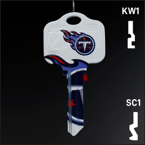 Uncut Key Blank | NFL Tennessee Titans | Choose Keyway
