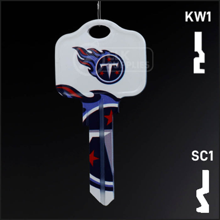 Uncut Key Blank | NFL Tennessee Titans | Choose Keyway Residential-Commercial Key Ilco