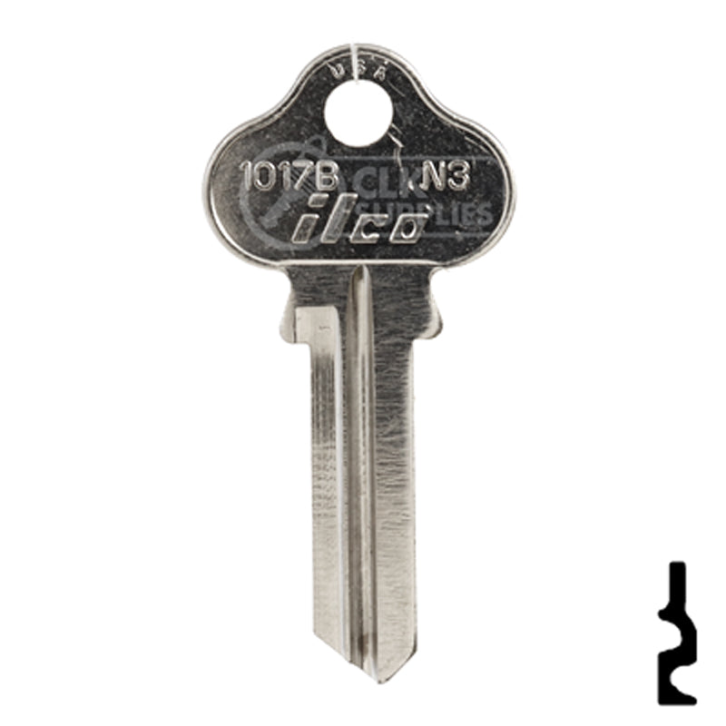 Uncut Key Blank | Norwalk | 1017B, N3 Residential-Commercial Key Ilco