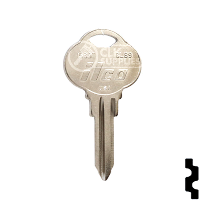 Uncut Key Blank | The Club | 1589I, CLB9 Residential-Commercial Key Ilco