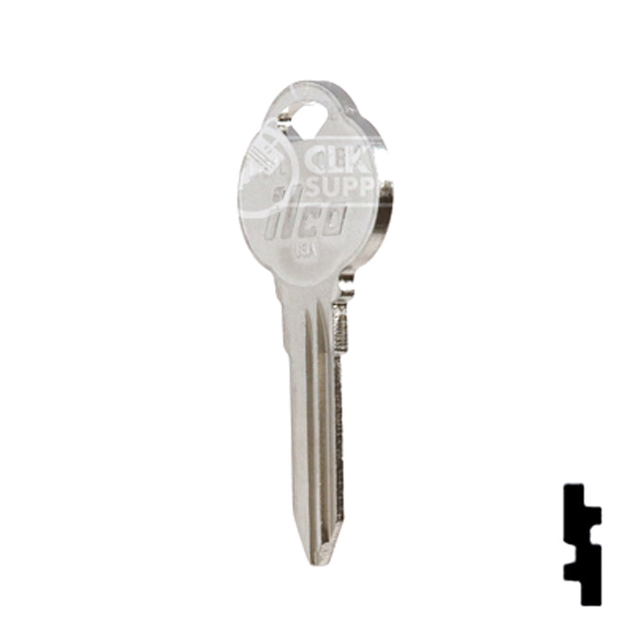 Uncut Key Blank | The Club | 1591L, CLB12 Residential-Commercial Key Ilco