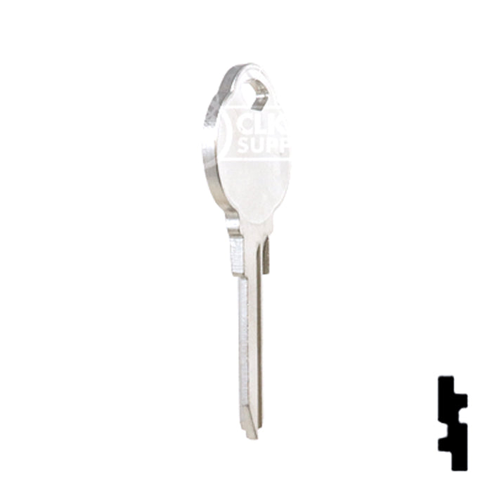 Uncut Key Blank | The Club | 1591L, CLB12 Residential-Commercial Key Ilco