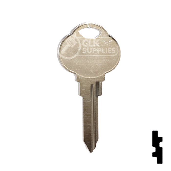 Uncut Key Blank | The Club | 1591L, CLB12 Residential-Commercial Key Ilco