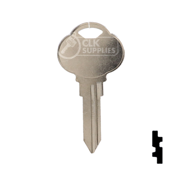 Uncut Key Blank | The Club | 1591L, CLB12 Residential-Commercial Key Ilco