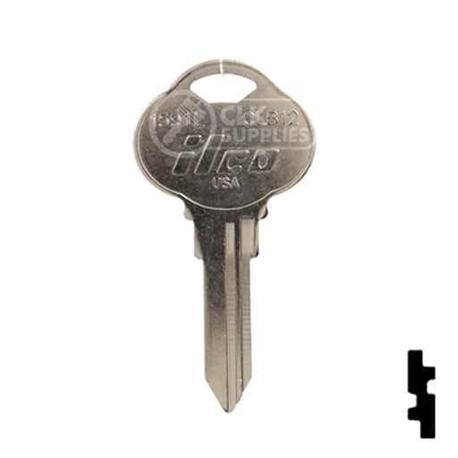 Uncut Key Blank | The Club | 1591L, CLB12 Residential-Commercial Key Ilco