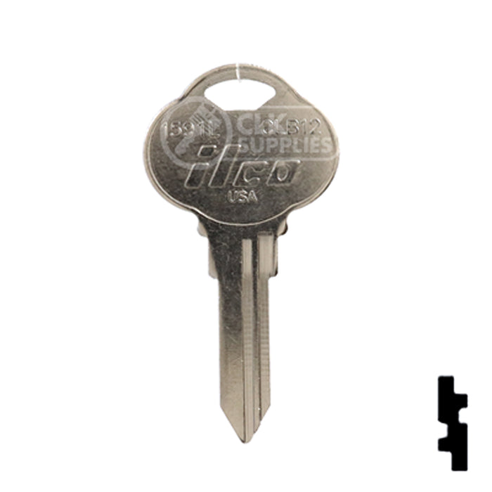 Uncut Key Blank | The Club | 1591L, CLB12 Residential-Commercial Key Ilco