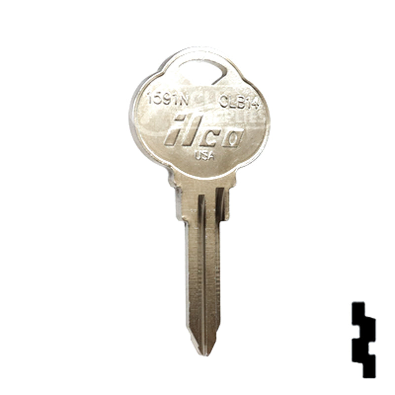 Uncut Key Blank | The Club | 1591N, CLB14 Residential-Commercial Key Ilco