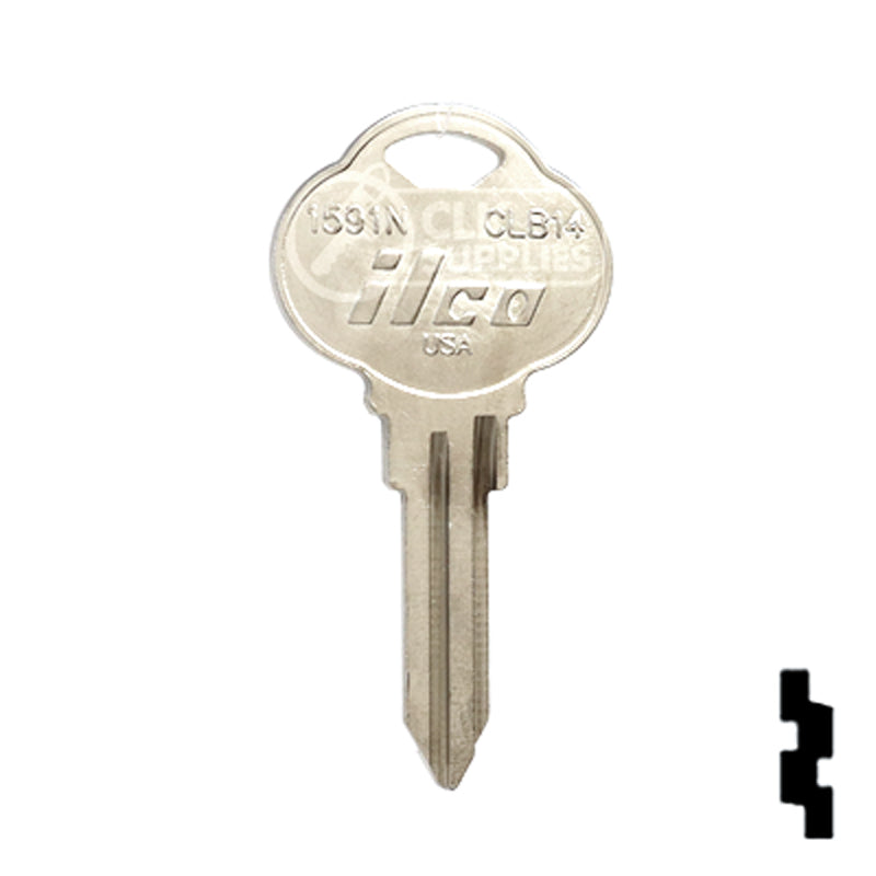 Uncut Key Blank | The Club | 1591N, CLB14 Residential-Commercial Key Ilco