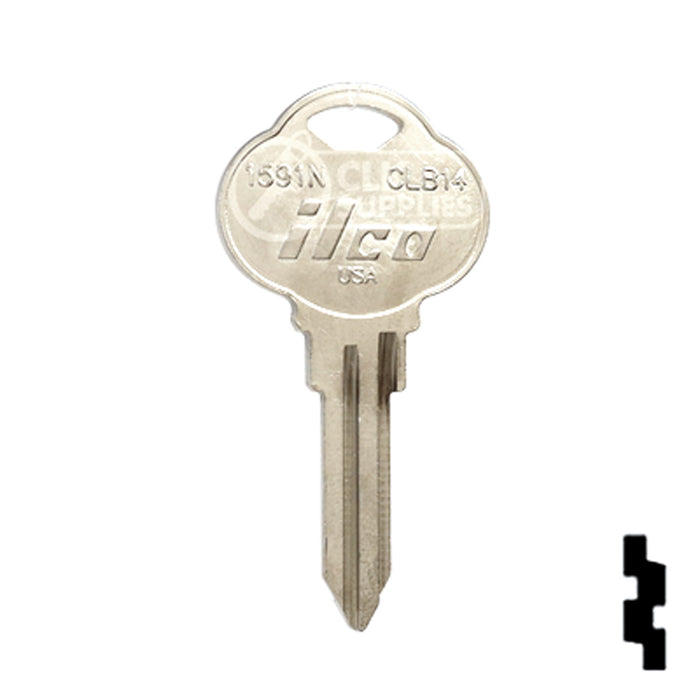 Uncut Key Blank | The Club | 1591N, CLB14 Residential-Commercial Key Ilco