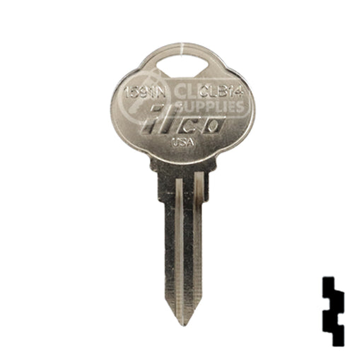 Uncut Key Blank | The Club | 1591N, CLB14 Residential-Commercial Key Ilco