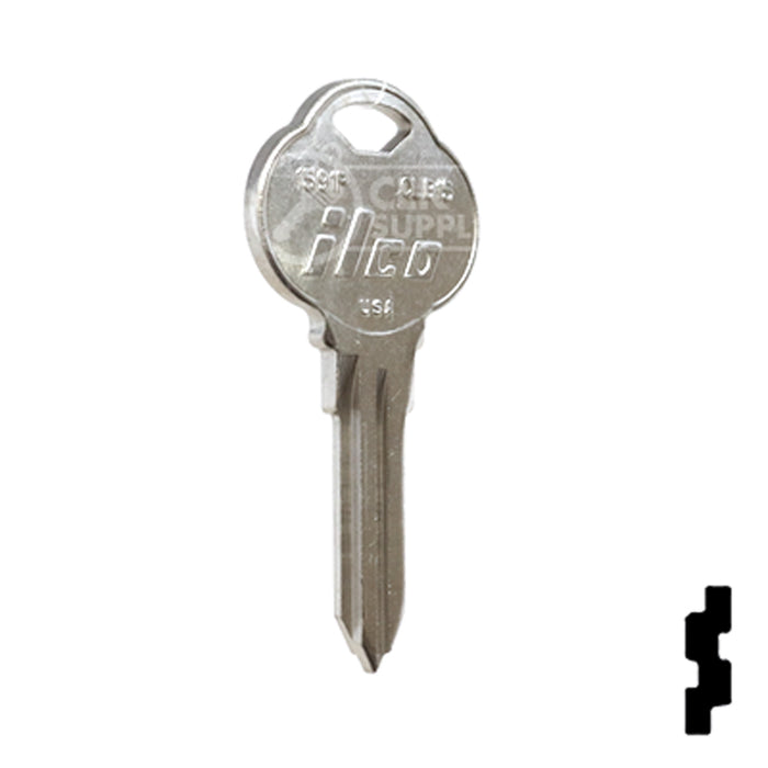Uncut Key Blank | The Club | 1591P, CLB15 Residential-Commercial Key Ilco