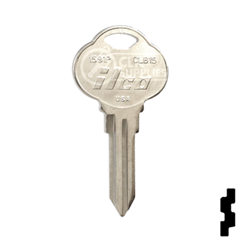 Uncut Key Blank | The Club | 1591P, CLB15 Residential-Commercial Key Ilco