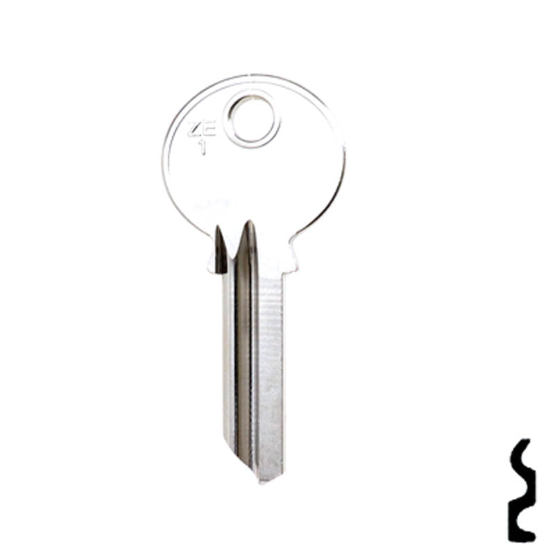 Uncut Key Blank | Zeiss-Ikon | ZE1, ZKN1 Residential-Commercial Key Ilco